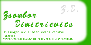 zsombor dimitrievits business card